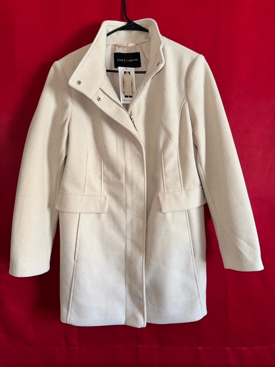 Vince Camuto Jackets & Blazers - #390-NWT-Vince Camuto Cream Collar Pea Coat Size Large